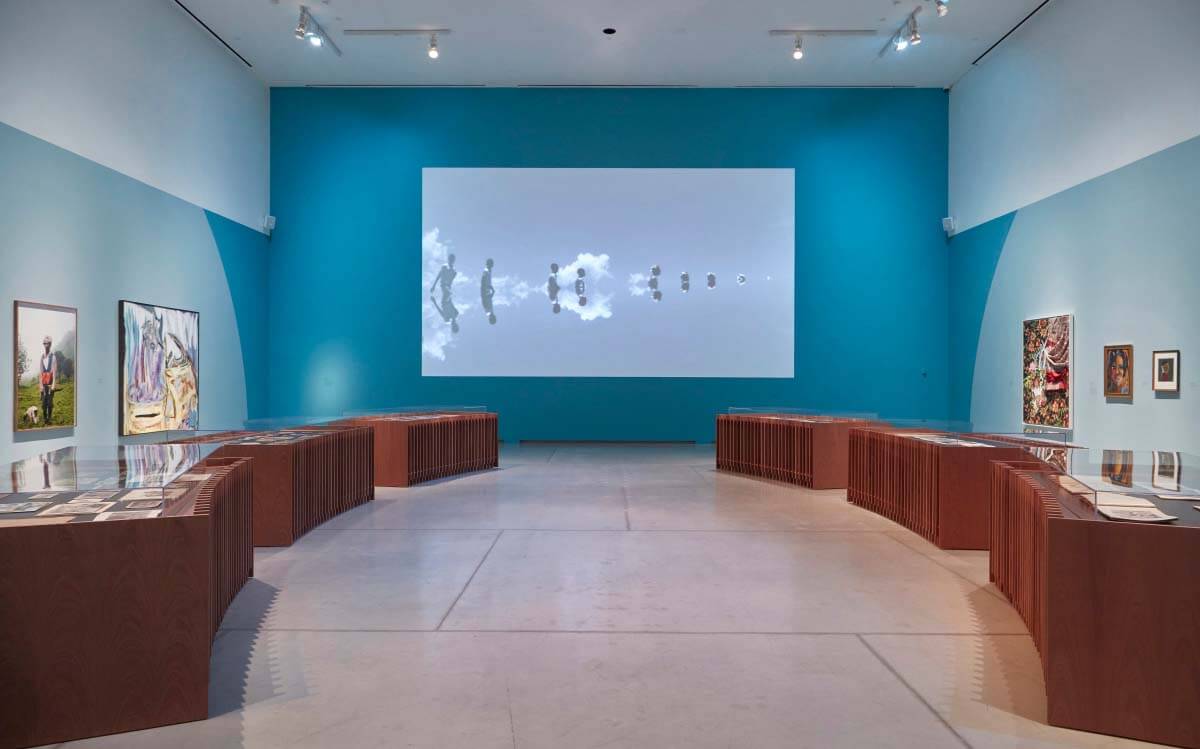 Installation view, Fragments of Epic Memory, September 1, 2021 – February 21, 2021. Art Gallery of Ontario. Work shown: Jeannette Ehlers, Black Bullets, 2012