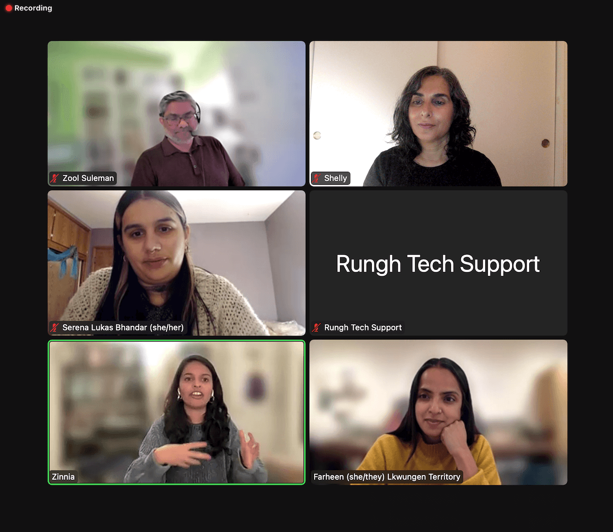 Image Credit: Shelly Bahl – screen shot #2 – Rungh ‘zine’ launch event – November 9, 2023