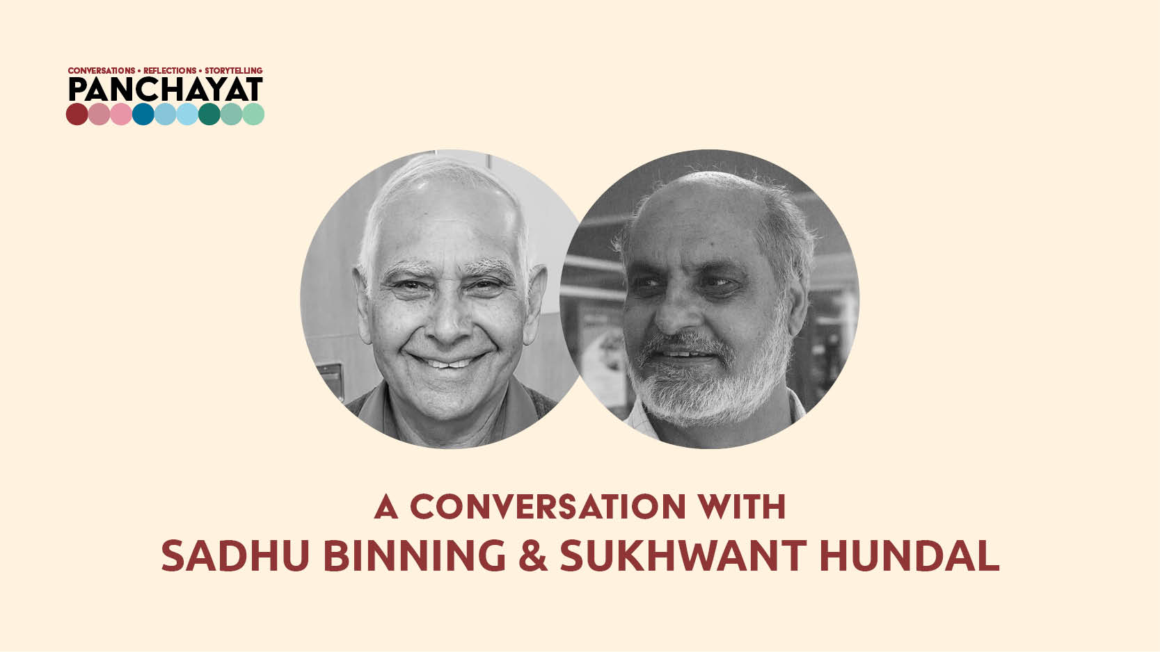 Photograph of Sadhu Binning and Sukhwant Hundal during a discussion event.